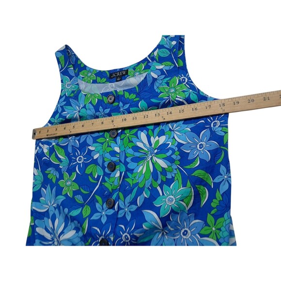 J. Crew Dress Women's Small Button Front Shift Dress Cobalt Blue Floral 2024 - Picture 9 of 9